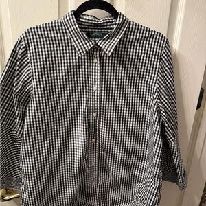 Ralph Lauren Black & White Gingham Button-Down Shirt